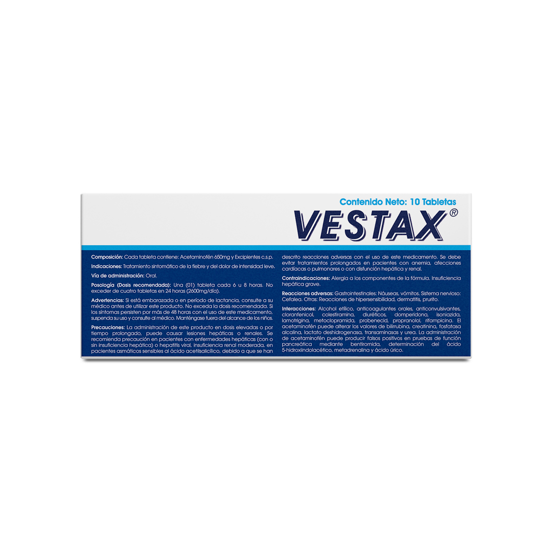 VESTAX® 650mg TABLETAS Acetaminofén - Image 3