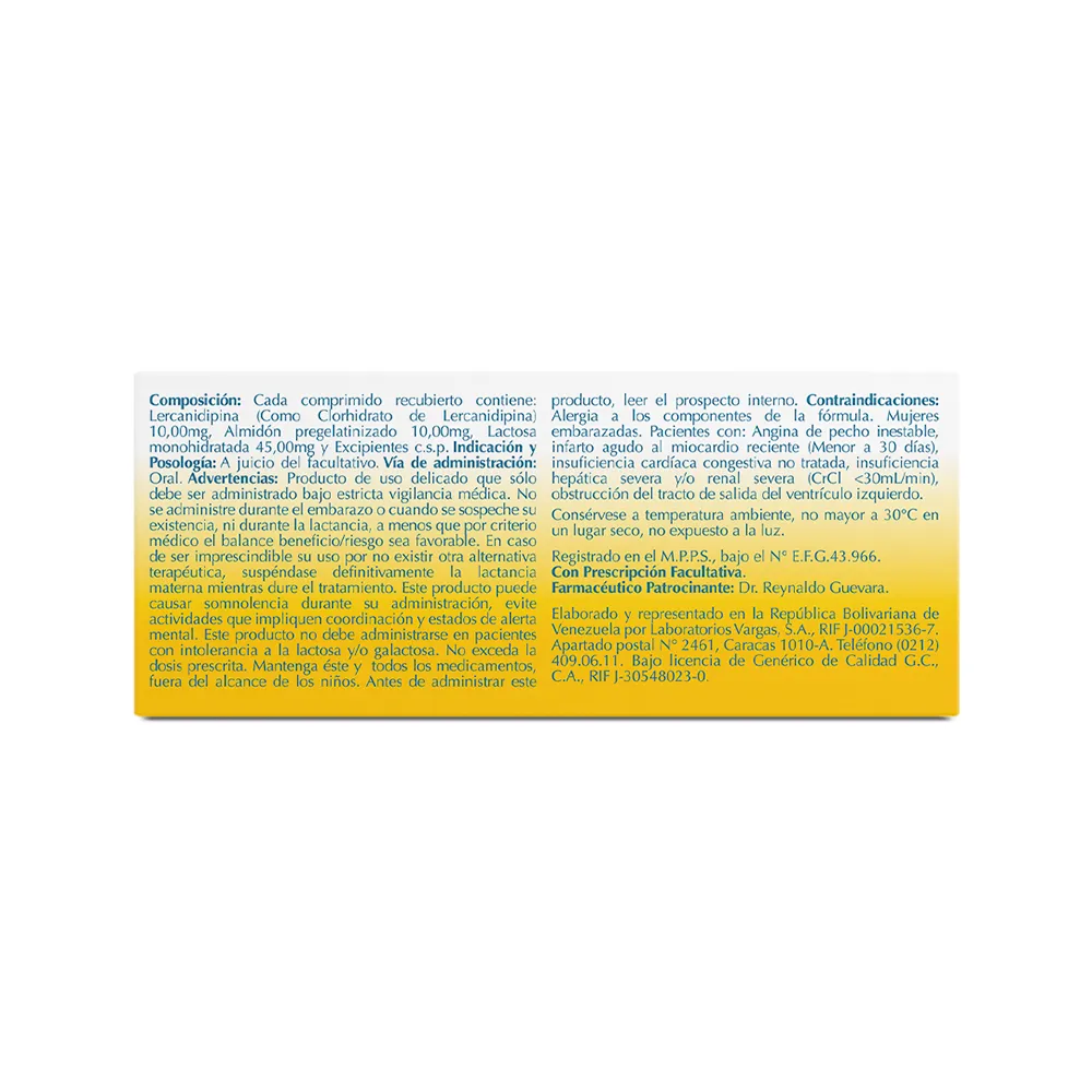 LERCANIDIPINA 10mg COMPRIMIDOS RECUBIERTOS - Image 4