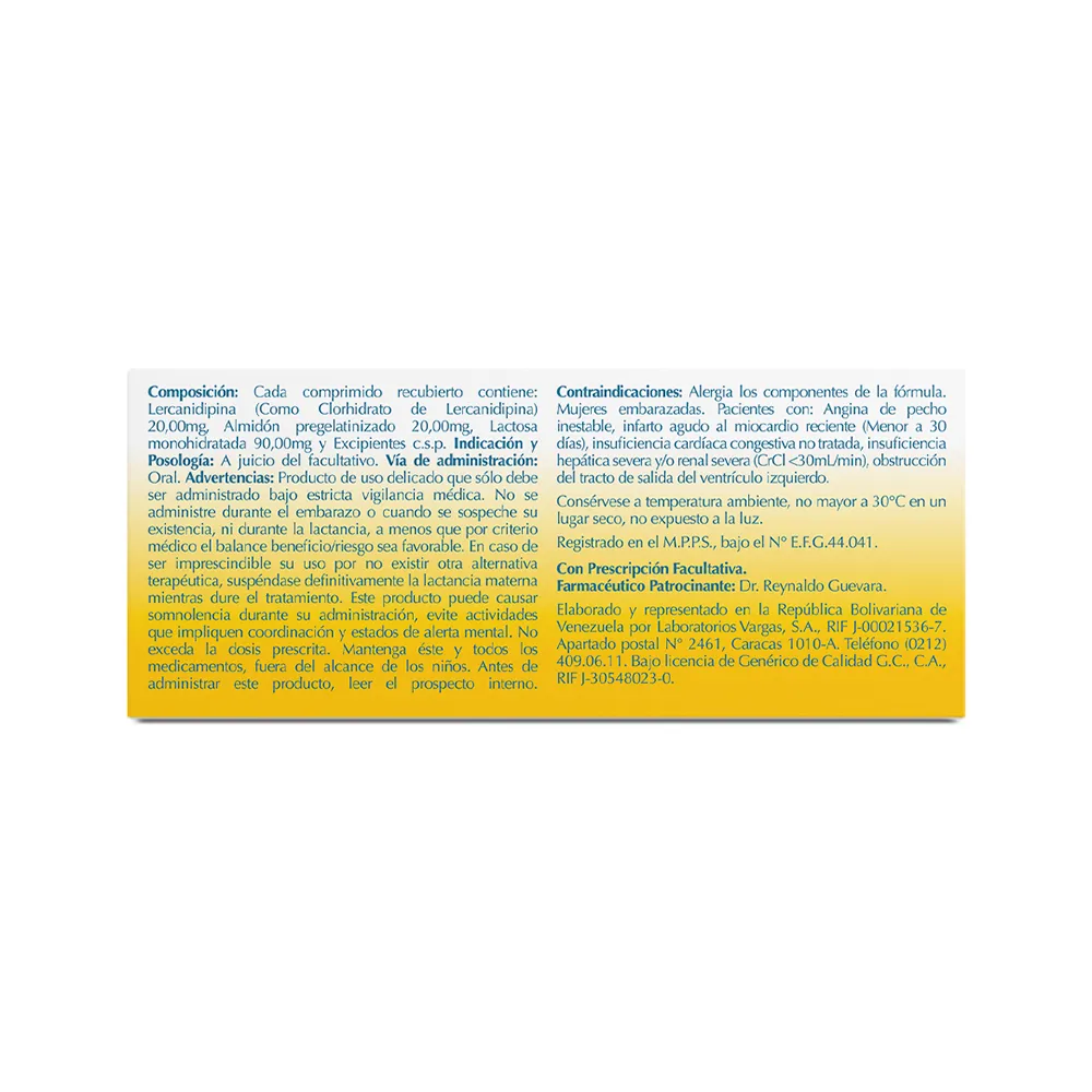 LERCANIDIPINA 20mg COMPRIMIDOS RECUBIERTOS - Image 4